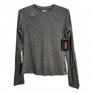 NWT | Bass Outdoor Heather Gray Long Sleeve Top | Thumbhole Sleeves | XS